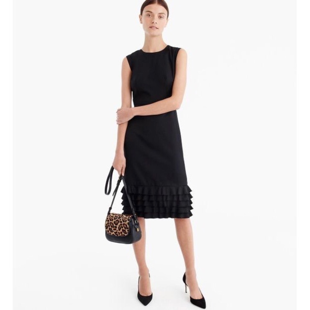 J. Crew Ruffle Dress in 120s Wool- 20% off 3 items